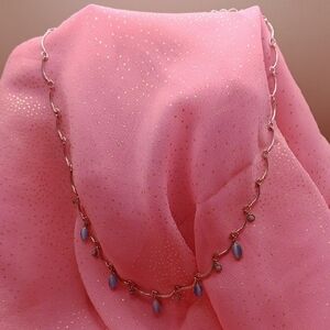 Elegant Silver Necklace with Blue Accents